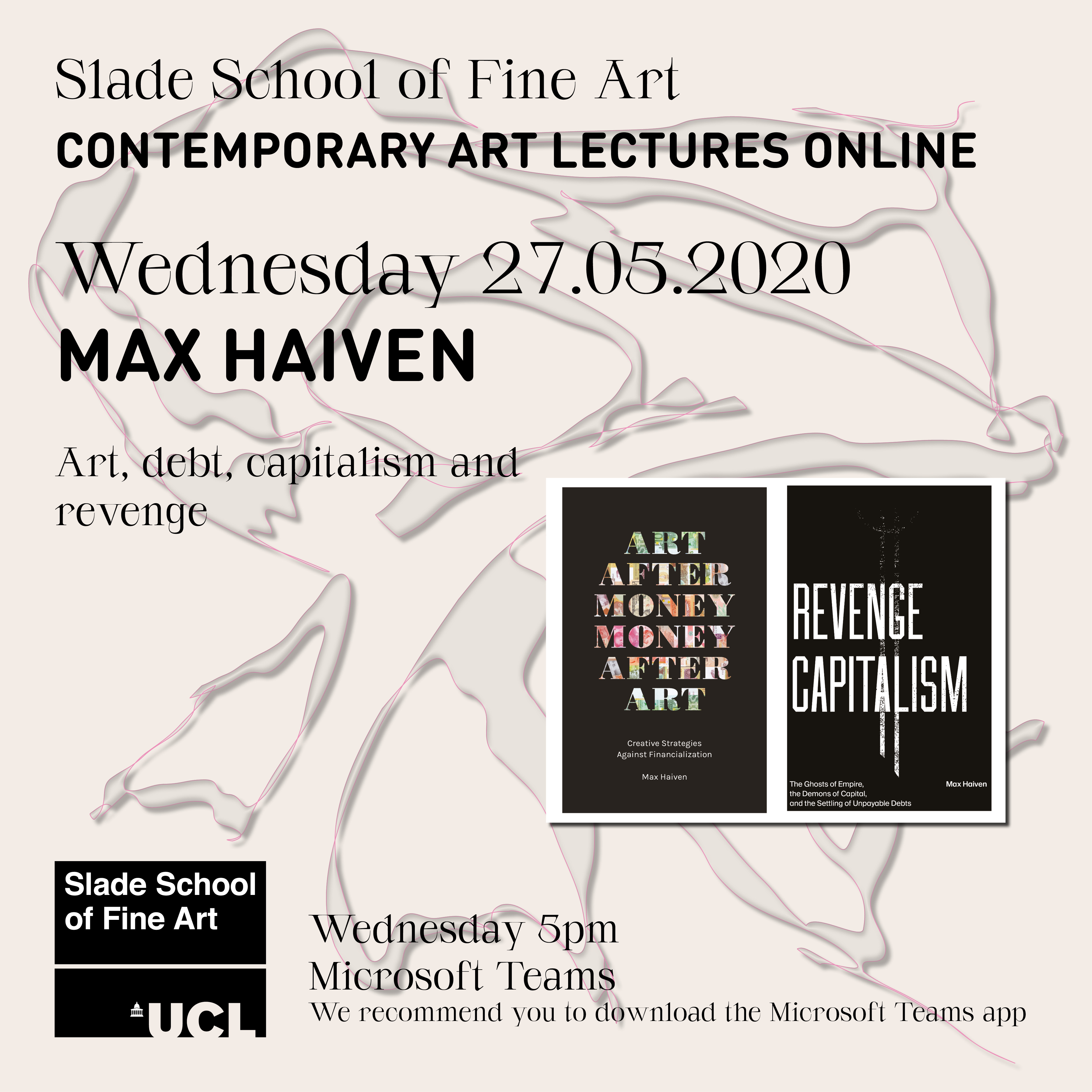 “Art, debt, capitalism and revenge” lecture at Slade