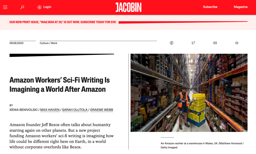 Amazon Workers’ Sci-Fi Writing Is Imagining a World After Amazon - Max ...